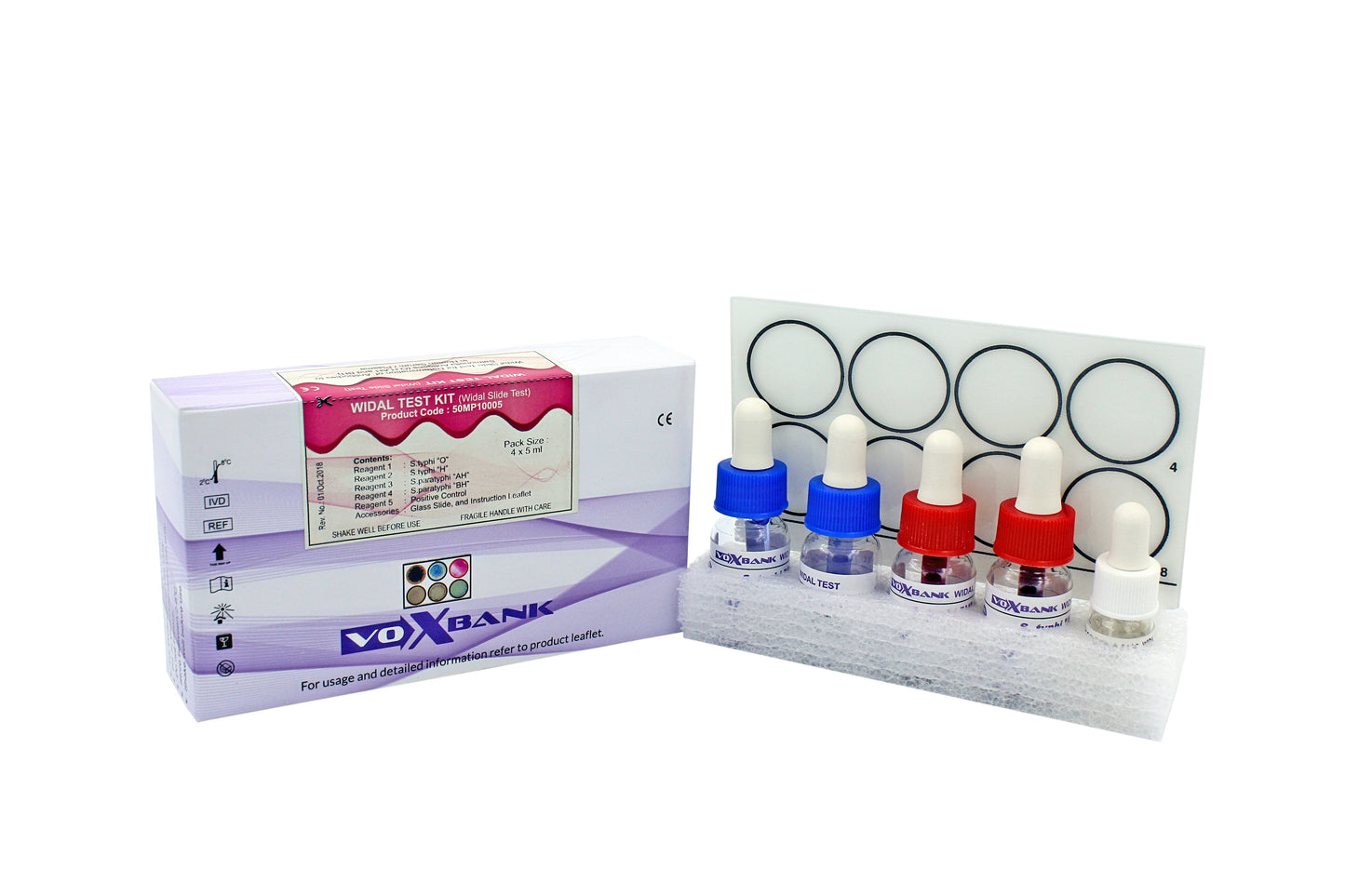 VoxBank Widal 4 antigen (O, H, AH and BH) Slide Set